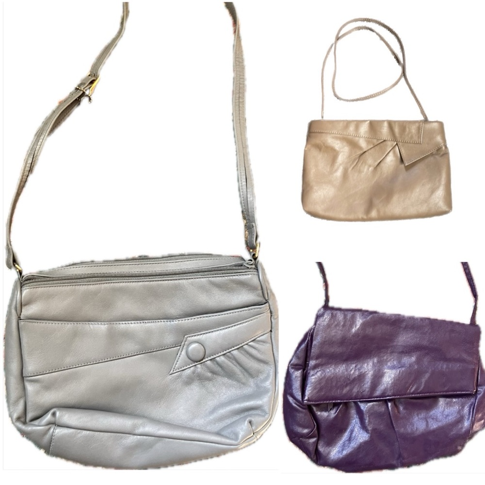 3 Vintage Leather Crossbody bags